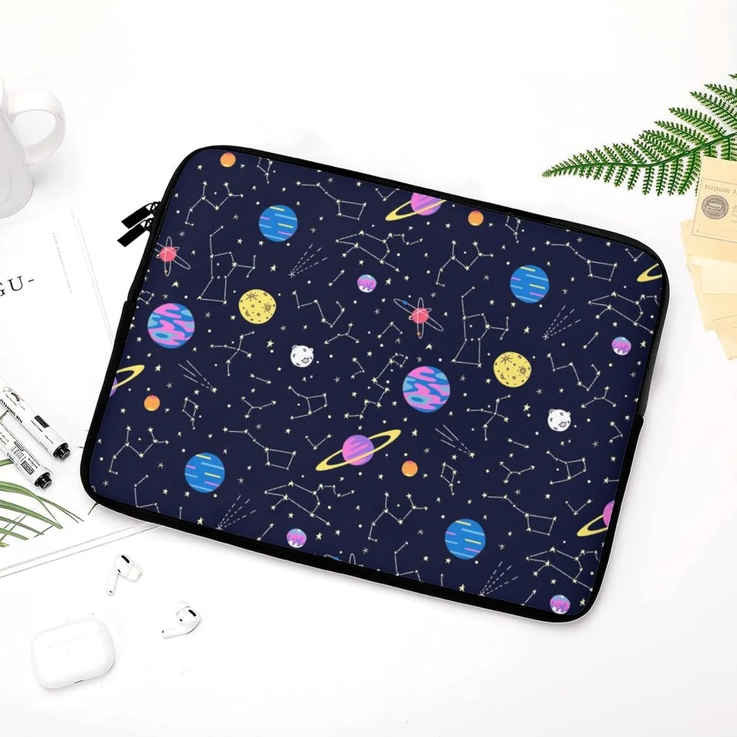 Galaxy Constellations And Planets Personalized Laptop Bag Business Casual Laptop Case Slim Computer Bag Briefcase