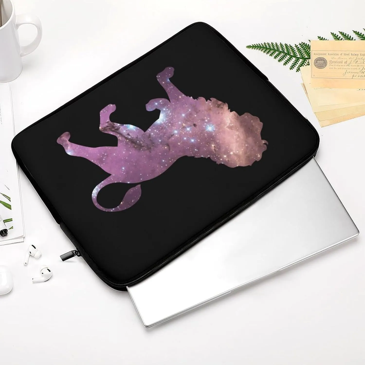 Galaxy Lion Silhouette Personalized Laptop Bag Business Casual Laptop Case Slim Computer Bag Briefcase