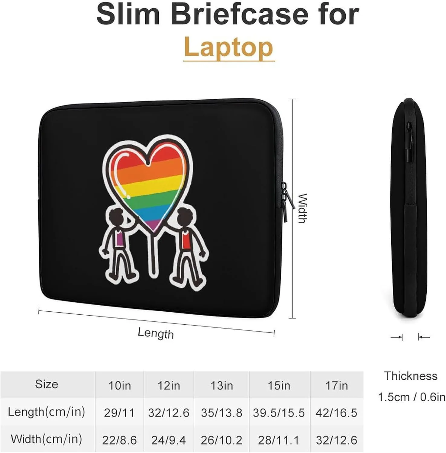 Gay Pride LGBT Personalized Laptop Bag Business Casual Laptop Cases Slim Computer Bag Briefcase