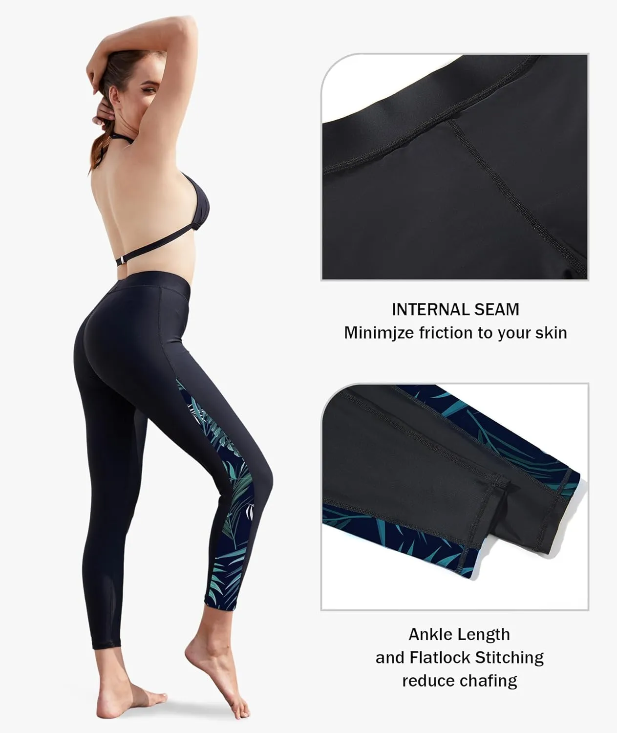 GEEK LIGHTING Swim Pants for Women Surfing Leggings SPF Swimming Tights Rash Guard Water Wetsuit Dive Kayaking Pants