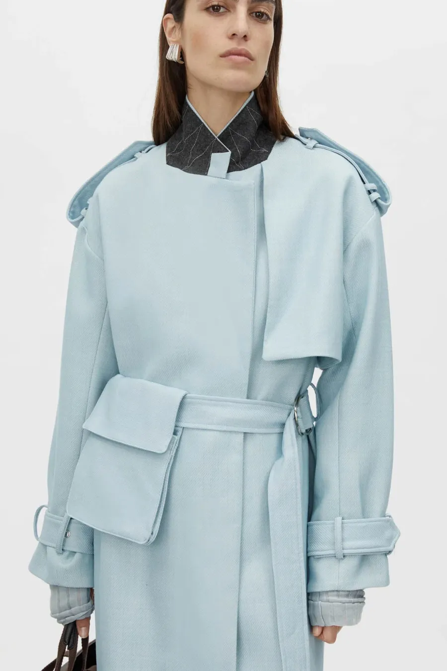 Gehry Trench Coat Chalky Blue