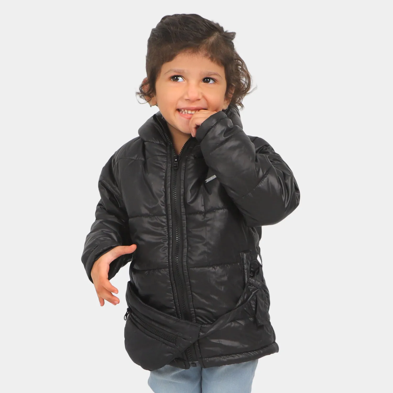 Girls Puffer Jacket Moon Less - BLACK