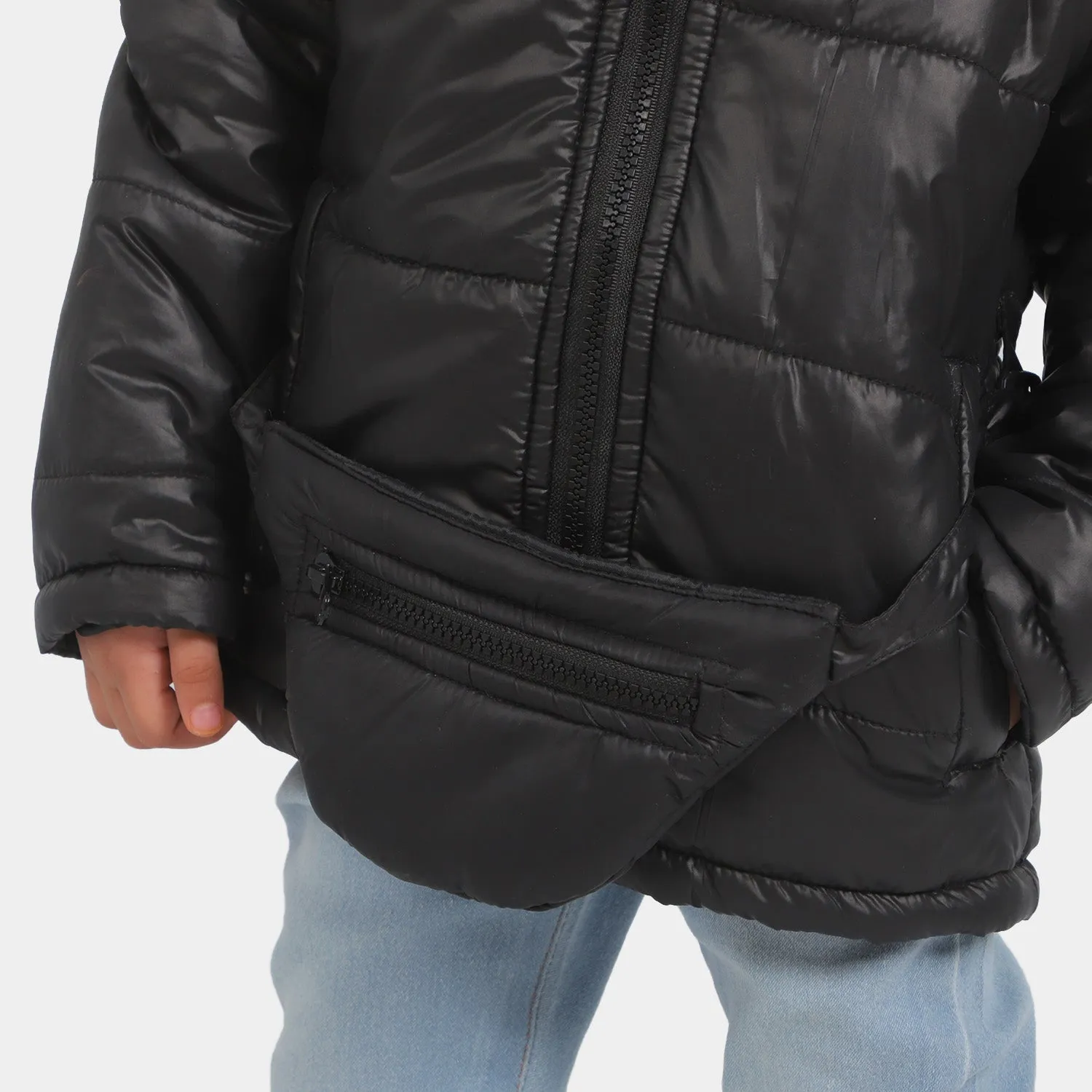 Girls Puffer Jacket Moon Less - BLACK