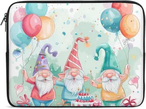 Gnomes Birthday Cake Balloons Personalized Laptop Bag Business Casual Laptop Cases Slim Computer Bag Briefcase
