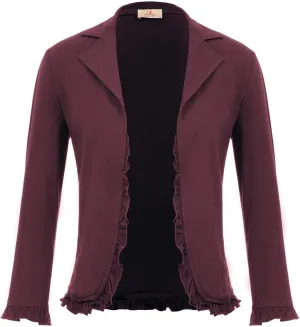 GRACE KARIN Women Business Casual Cropped Blazer Jacket Open Front Cotton Cardigan