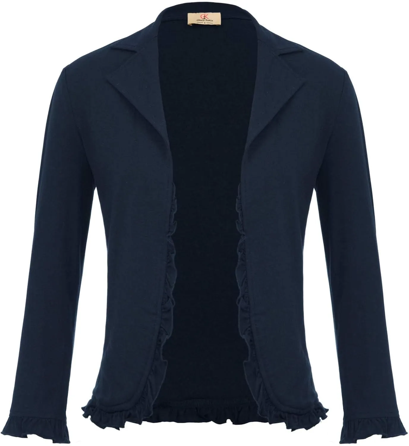GRACE KARIN Women Business Casual Cropped Blazer Jacket Open Front Cotton Cardigan