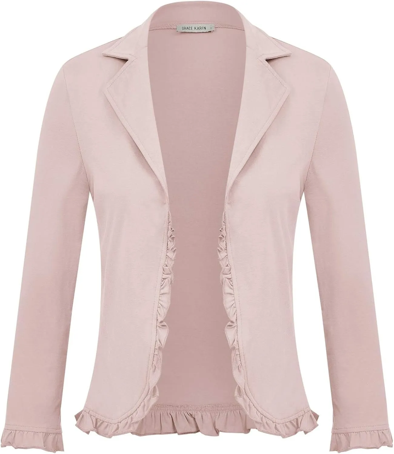 GRACE KARIN Women Business Casual Cropped Blazer Jacket Open Front Cotton Cardigan