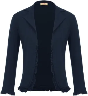 GRACE KARIN Women Business Casual Cropped Blazer Jacket Open Front Cotton Cardigan