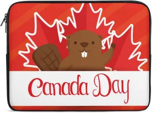Groundhog And Canada Leaf Flag Personalized Laptop Bag Business Casual Laptop Case Slim Computer Bag Briefcase