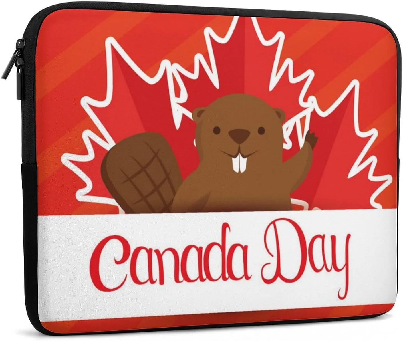 Groundhog And Canada Leaf Flag Personalized Laptop Bag Business Casual Laptop Case Slim Computer Bag Briefcase