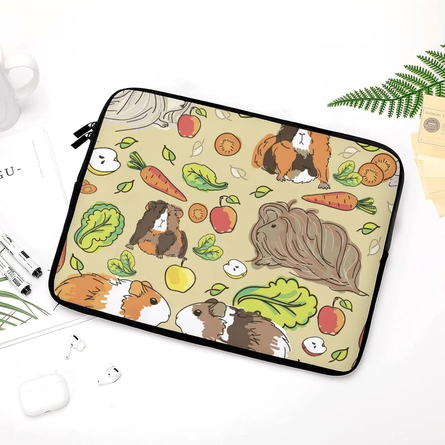 Guinea Pig And Fruit Personalized Laptop Bag Business Casual Laptop Case Slim Computer Bag Briefcase