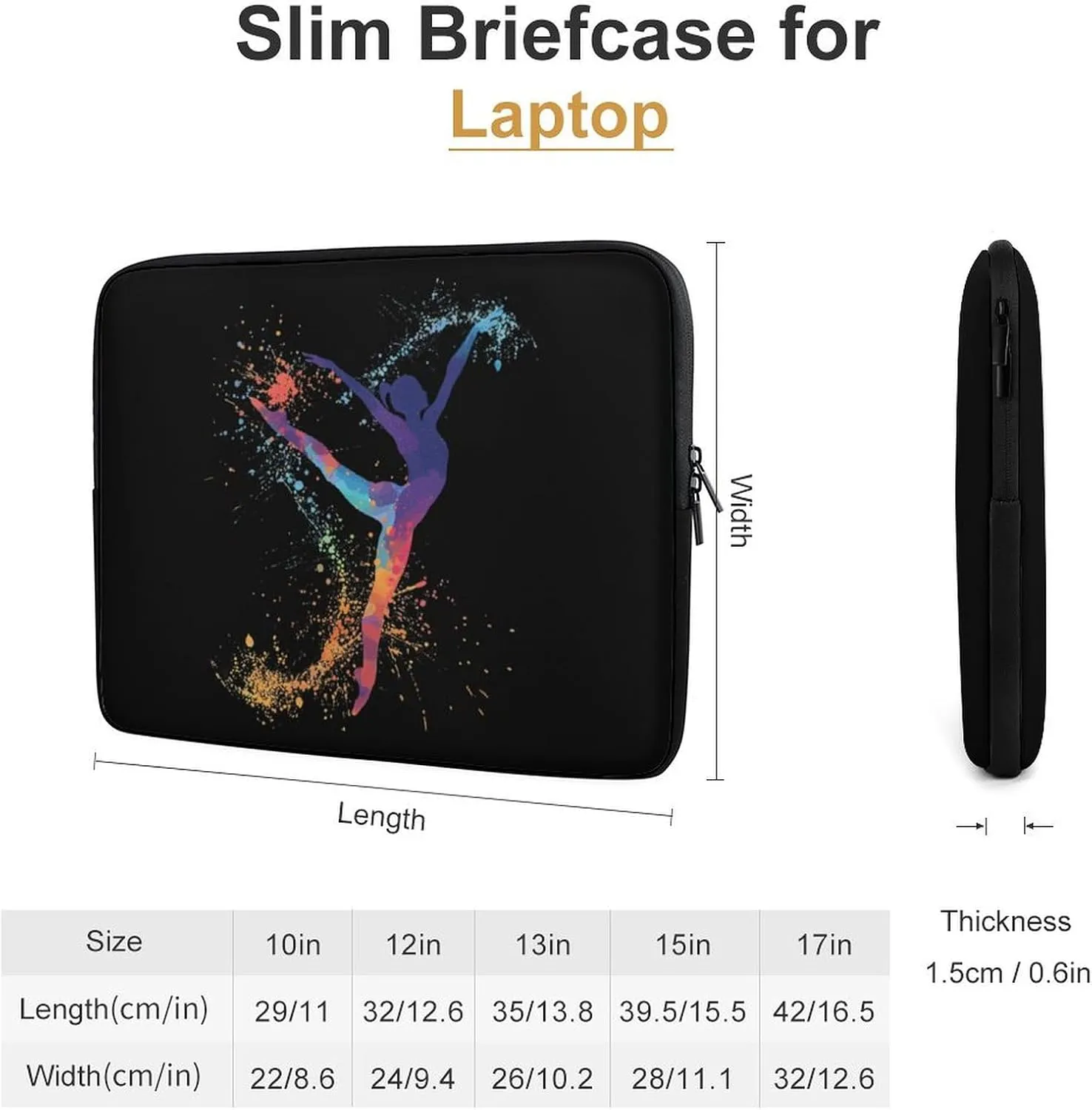 Gymnastics Girl Personalized Laptop Bag Business Casual Laptop Cases Slim Computer Bag Briefcase