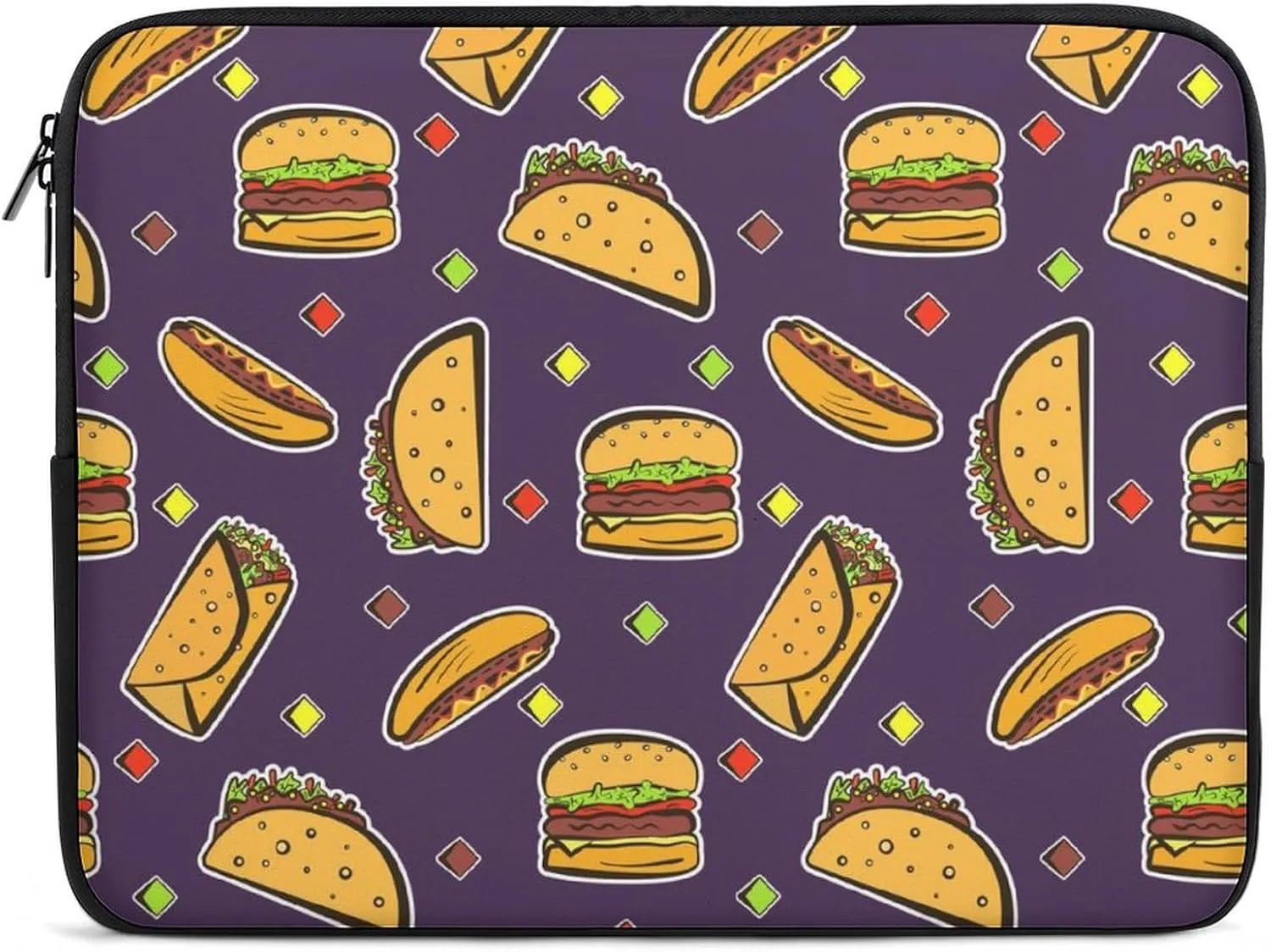Hamburger And Tacos Personalized Laptop Bag Business Casual Laptop Case Slim Computer Bag Briefcase