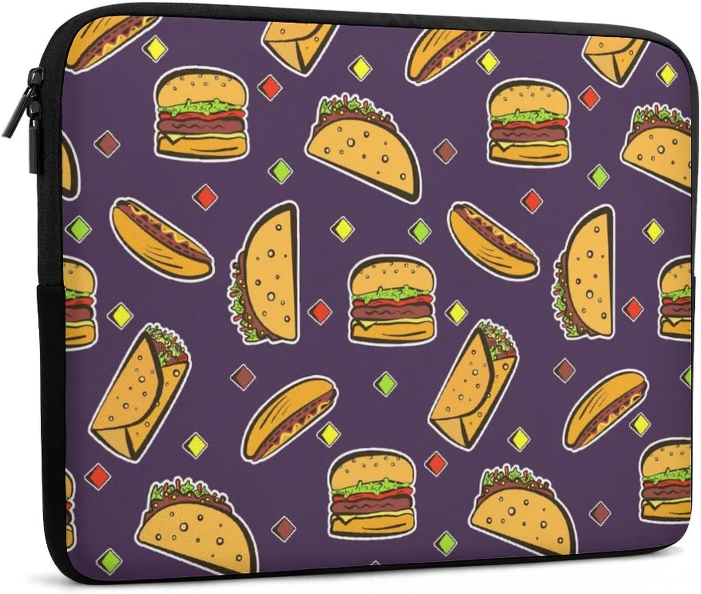 Hamburger And Tacos Personalized Laptop Bag Business Casual Laptop Case Slim Computer Bag Briefcase