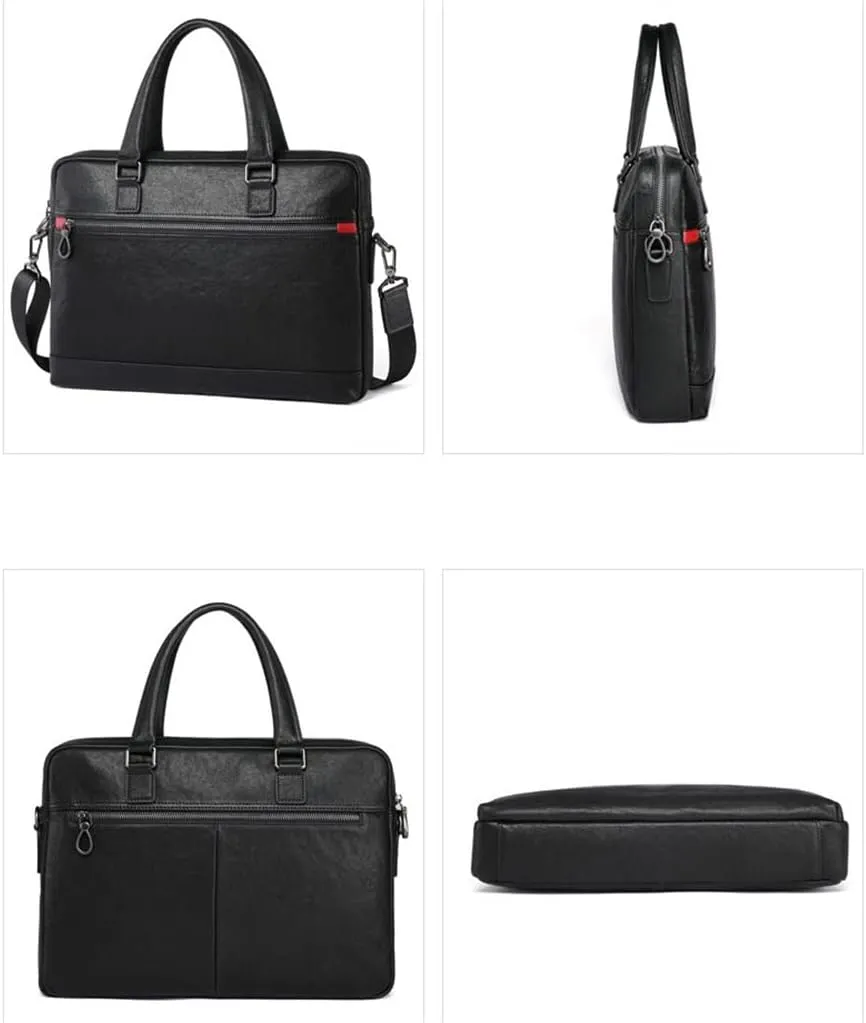 HBJWOV Men's Handbag Leather Business Casual Layer Cowhide Cross Briefcase Men