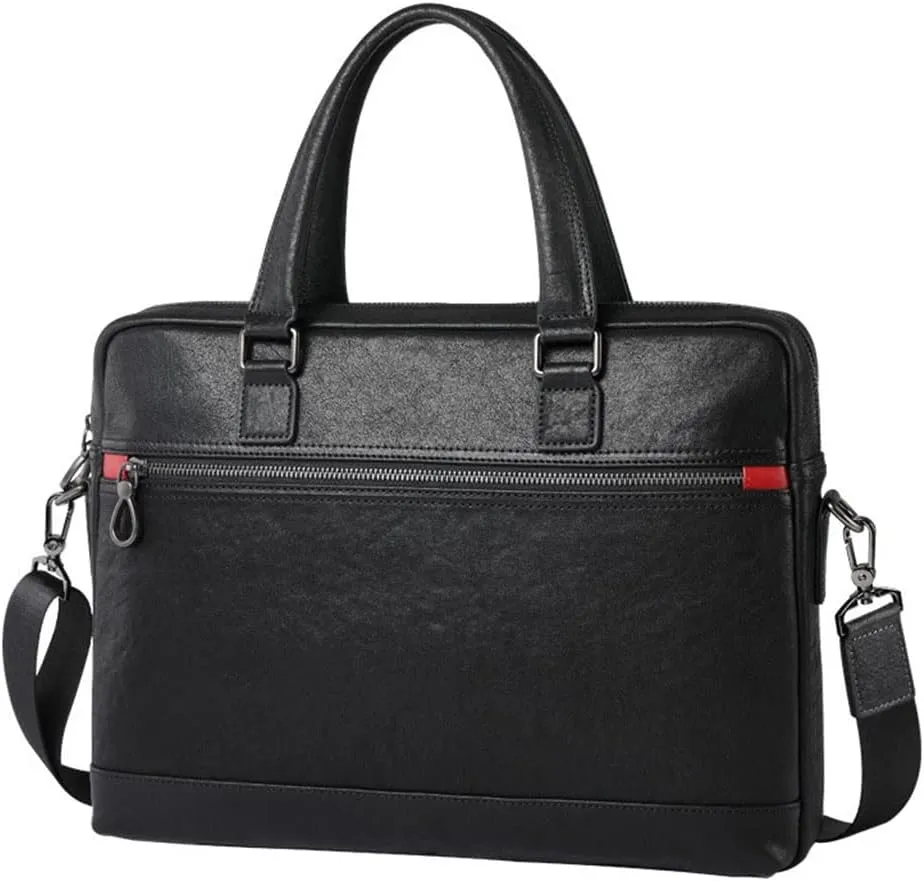 HBJWOV Men's Handbag Leather Business Casual Layer Cowhide Cross Briefcase Men