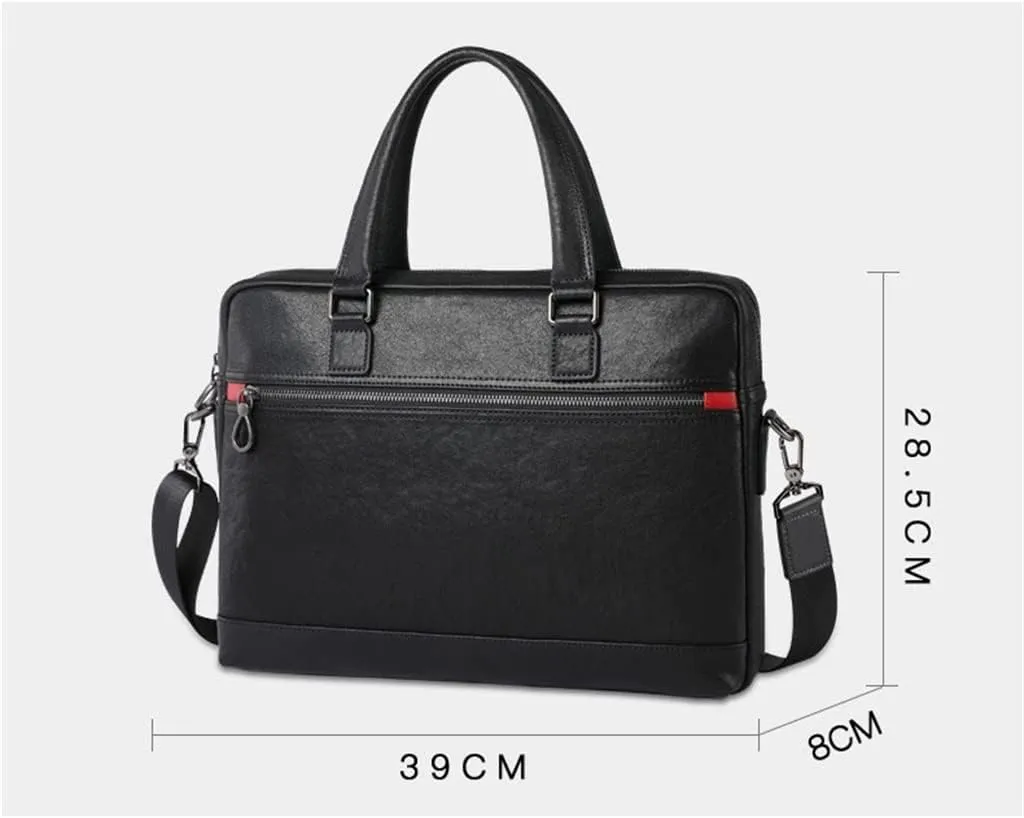 HBJWOV Men's Handbag Leather Business Casual Layer Cowhide Cross Briefcase Men