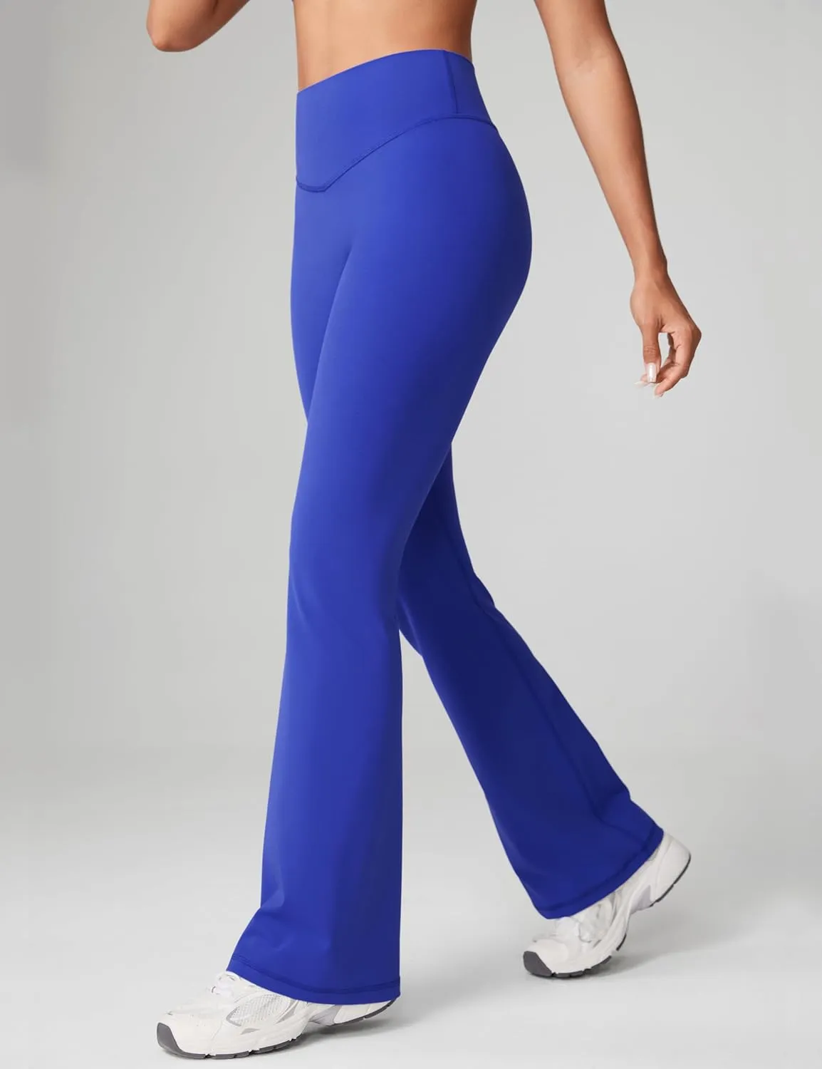 Hugcurve No Front Seam High Waisted Flare Leggings for Women Bootcut Yoga Pants Buttery Soft Lounge Workout - 31''