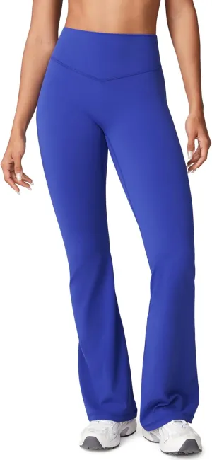 Hugcurve No Front Seam High Waisted Flare Leggings for Women Bootcut Yoga Pants Buttery Soft Lounge Workout - 31''