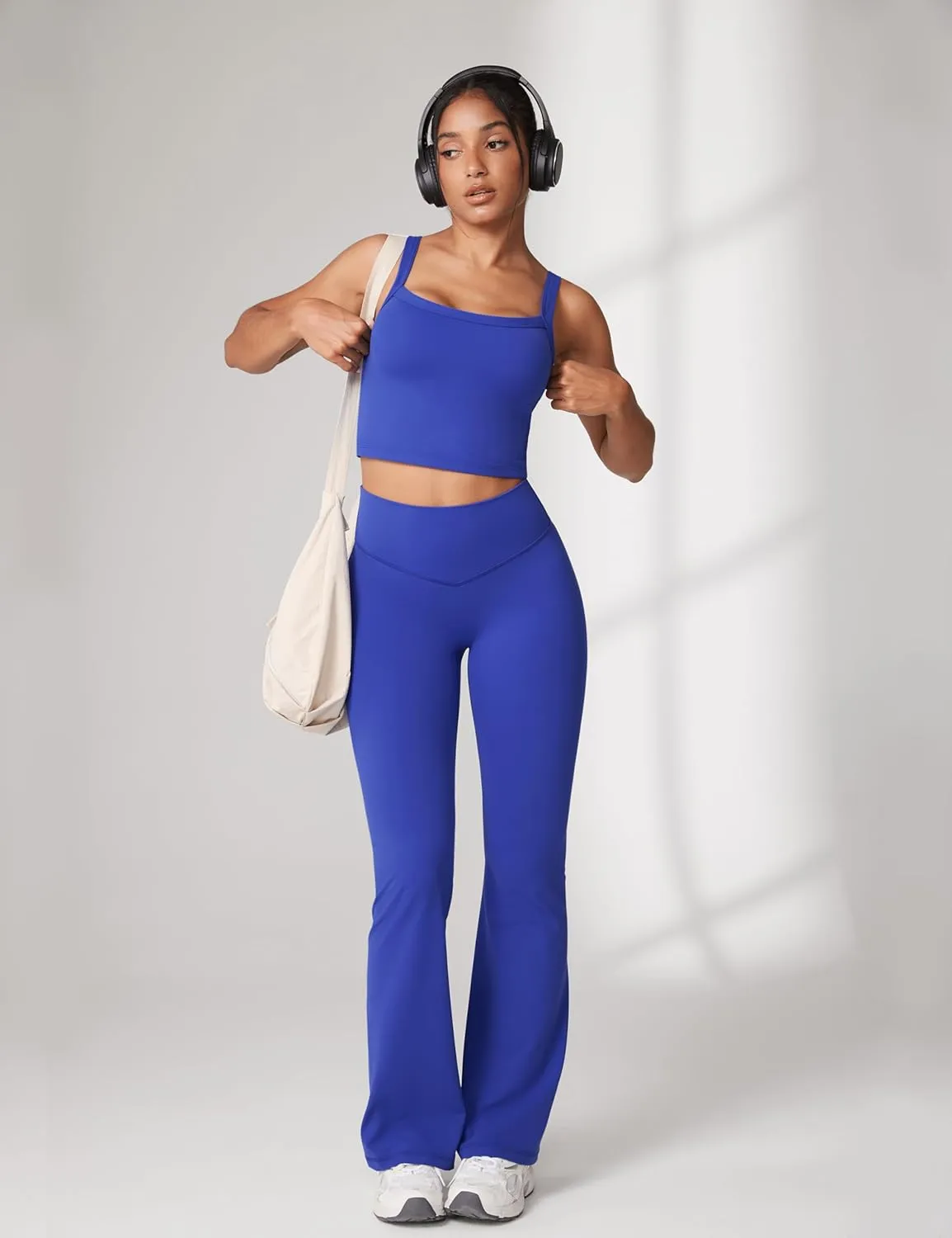 Hugcurve No Front Seam High Waisted Flare Leggings for Women Bootcut Yoga Pants Buttery Soft Lounge Workout - 31''