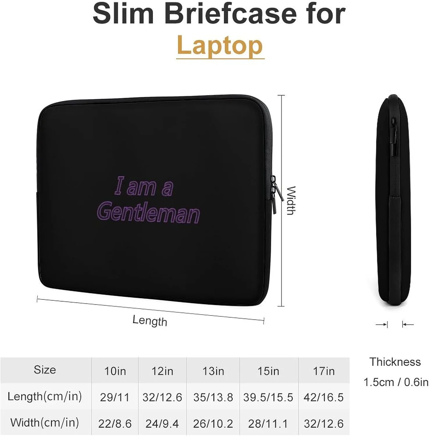 I Am A Gentleman Personalized Laptop Bag Business Casual Laptop Cases Slim Computer Bag Briefcase