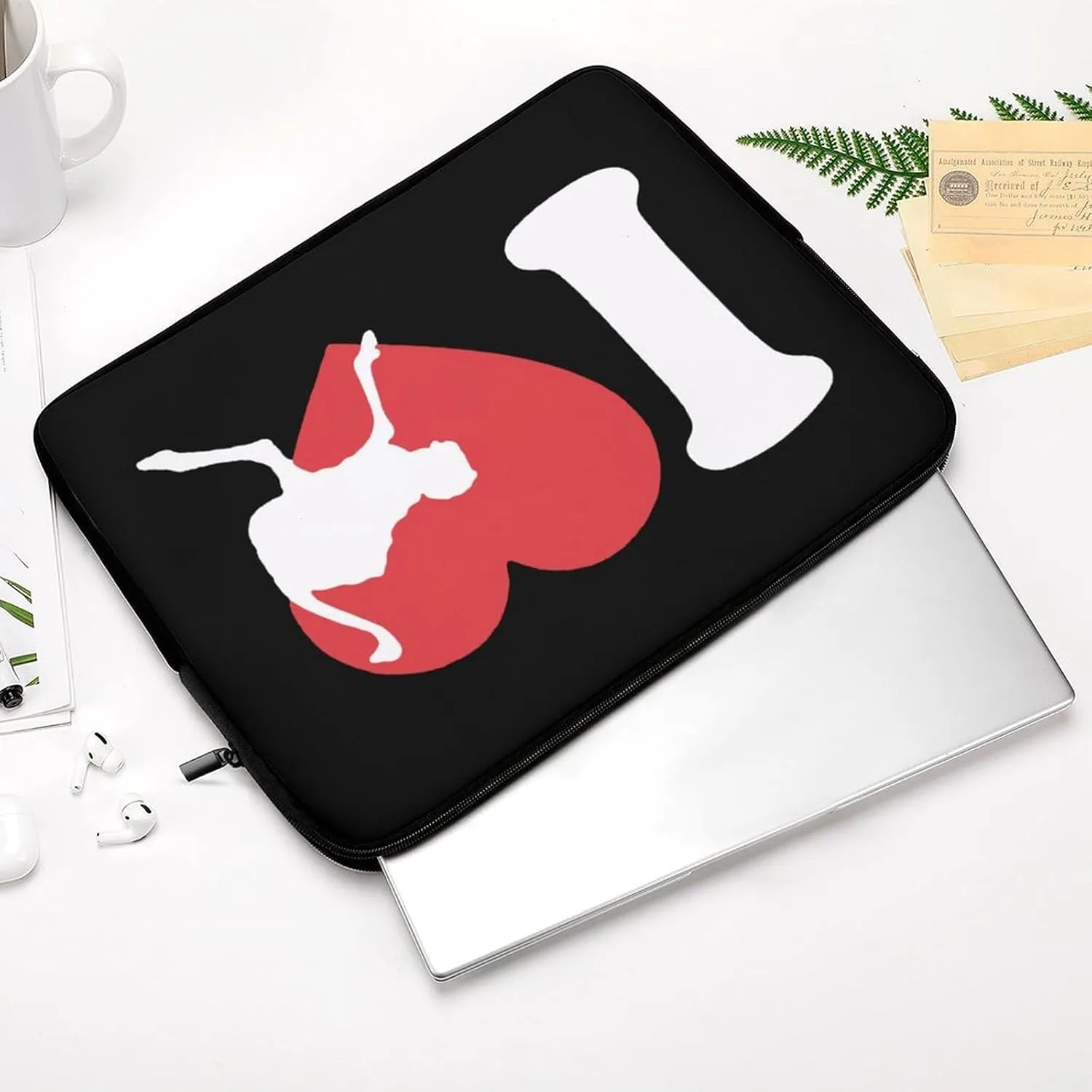 I Heart Love Ostrich Personalized Laptop Bag Business Casual Laptop Case Slim Computer Bag Briefcase