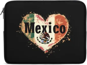 I Love Mexico Vintage Heart Personalized Laptop Bag Business Casual Laptop Cases Slim Computer Bag Briefcase