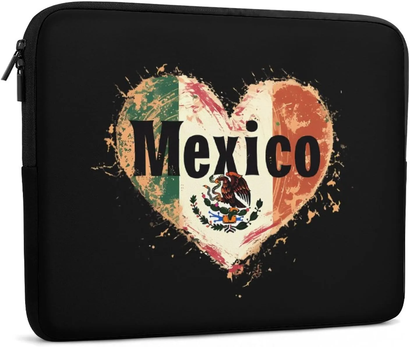 I Love Mexico Vintage Heart Personalized Laptop Bag Business Casual Laptop Cases Slim Computer Bag Briefcase