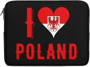 I Love Poland Personalized Laptop Bag Business Casual Laptop Case Slim Computer Bag Briefcase