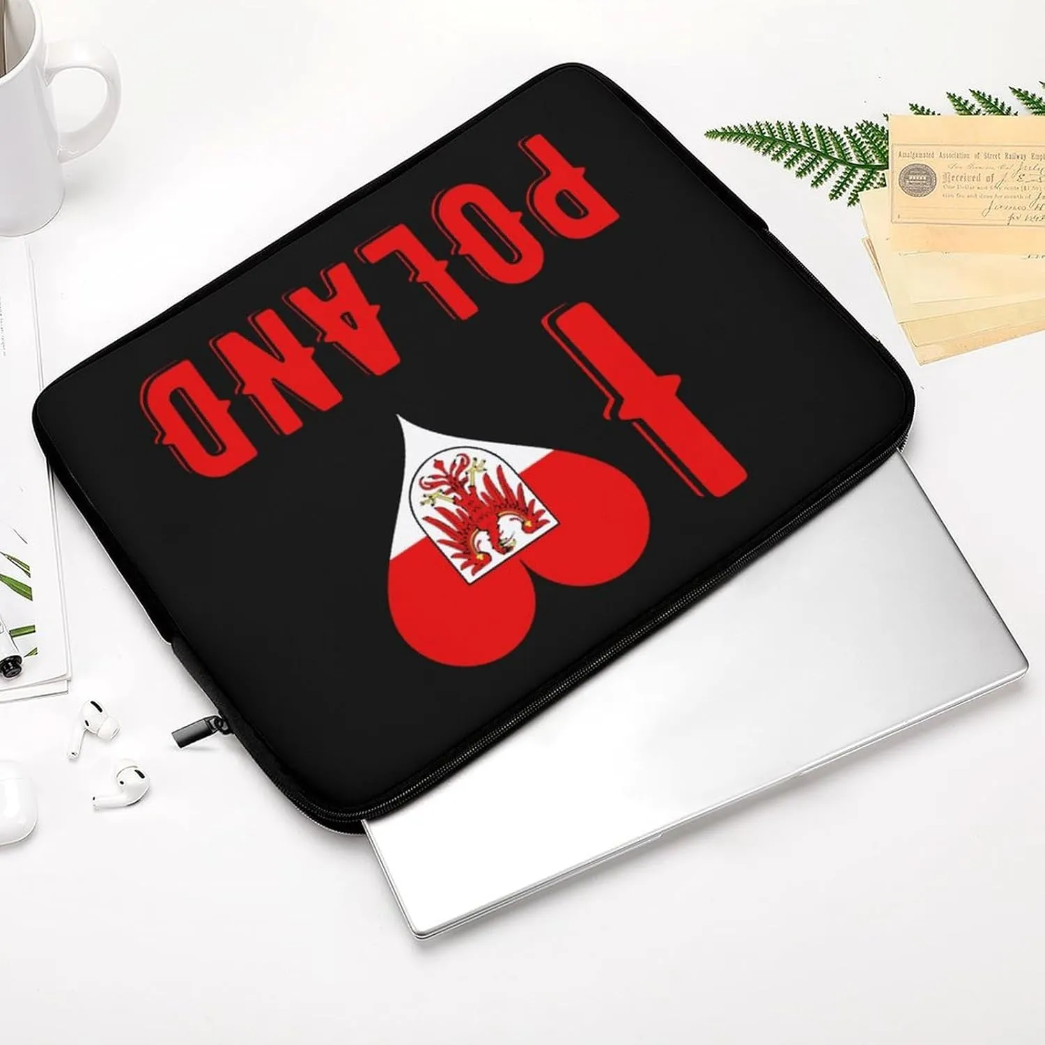 I Love Poland Personalized Laptop Bag Business Casual Laptop Case Slim Computer Bag Briefcase