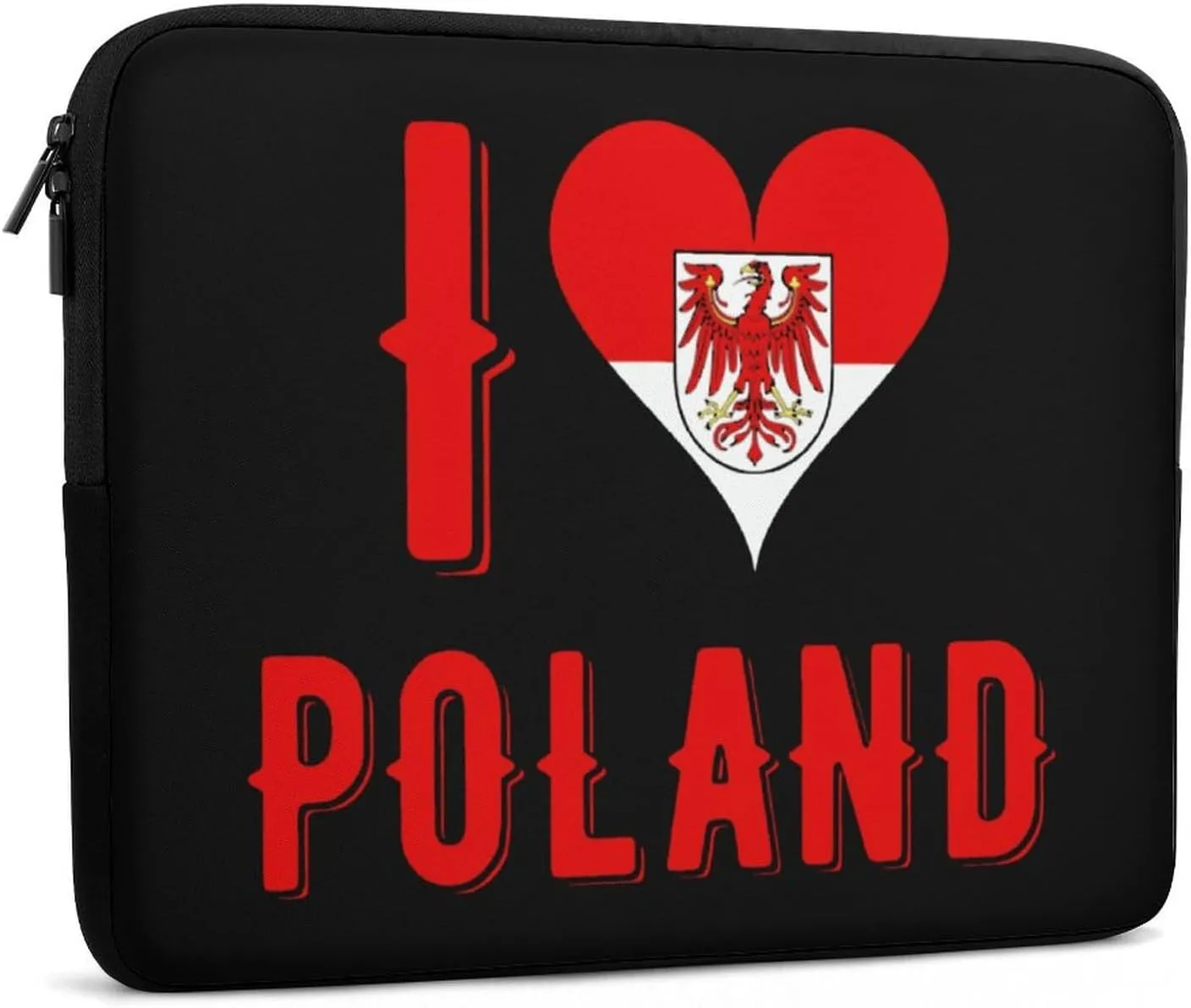 I Love Poland Personalized Laptop Bag Business Casual Laptop Case Slim Computer Bag Briefcase