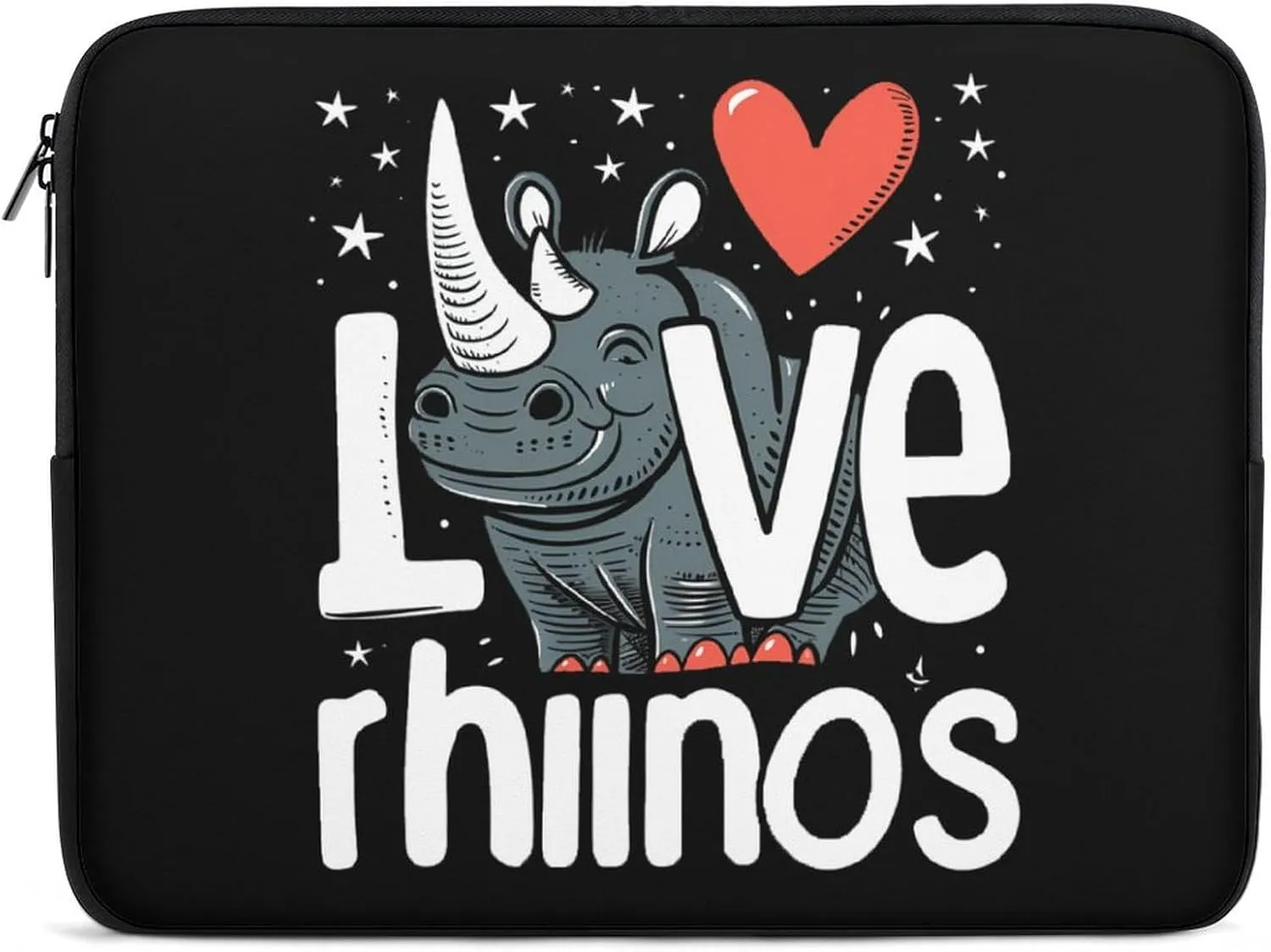 I Love Rhinos Personalized Laptop Bag Business Casual Laptop Cases Slim Computer Bag Briefcase