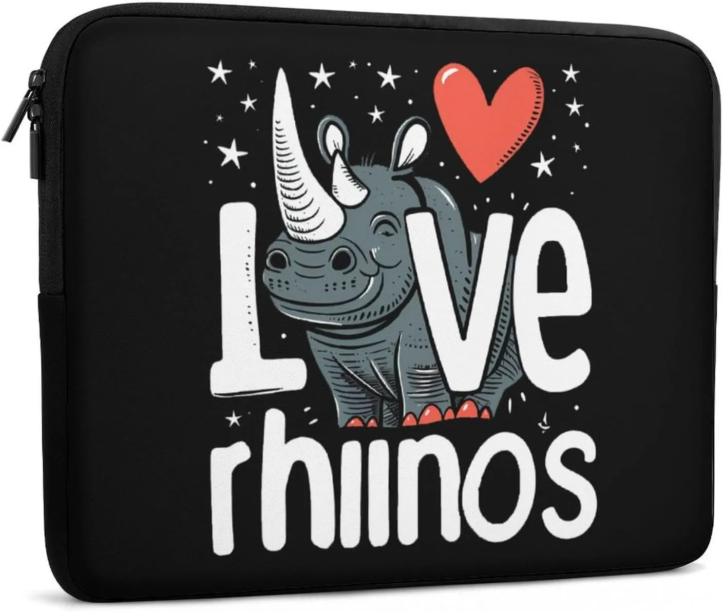 I Love Rhinos Personalized Laptop Bag Business Casual Laptop Cases Slim Computer Bag Briefcase