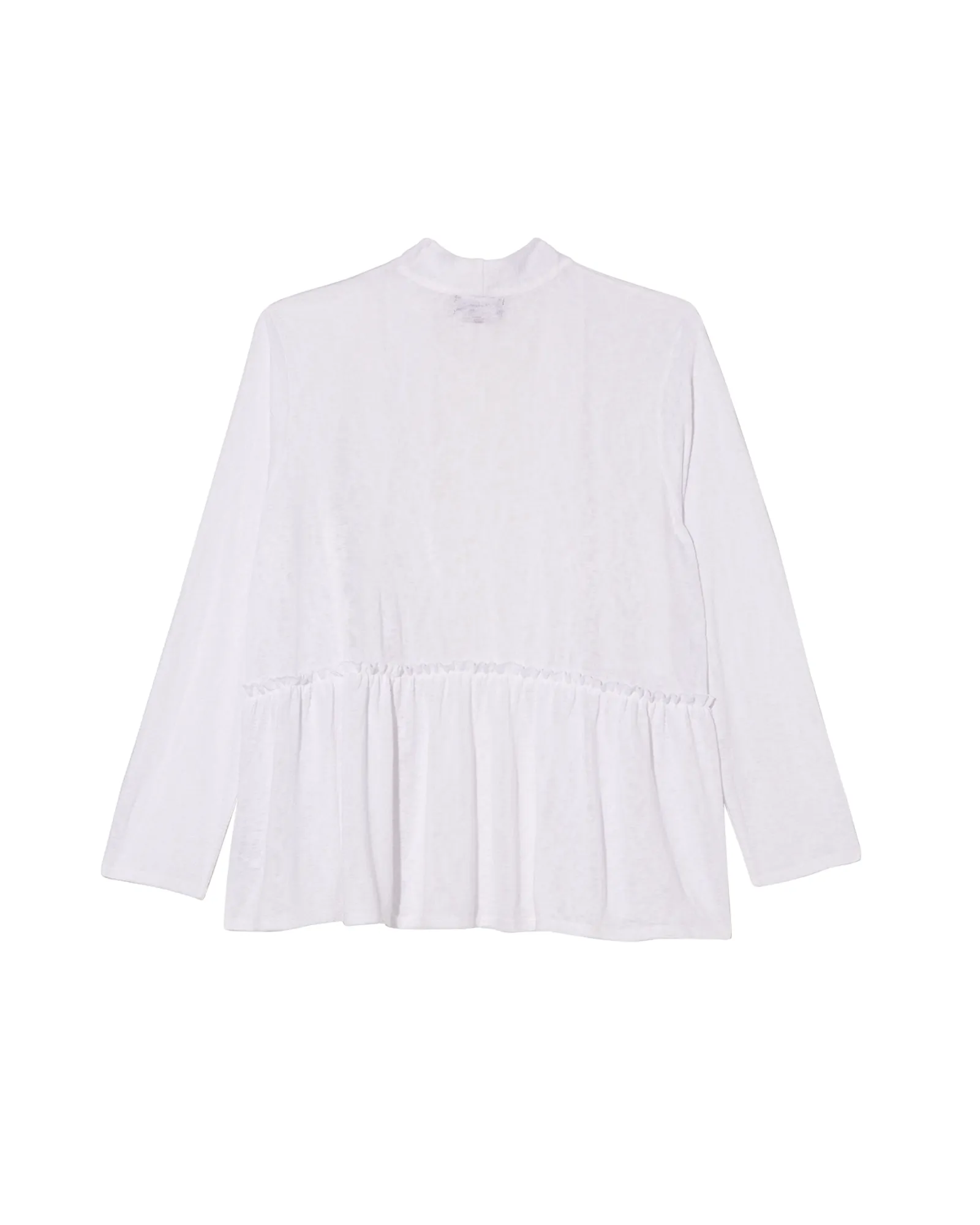 Jane 3/4 Sleeve Slub Knit Peplum Cardigan | White
