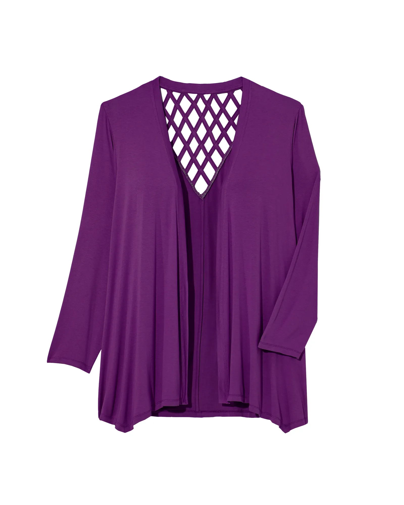 Jessica Long Sleeve Cage Back Cardigan | Purple