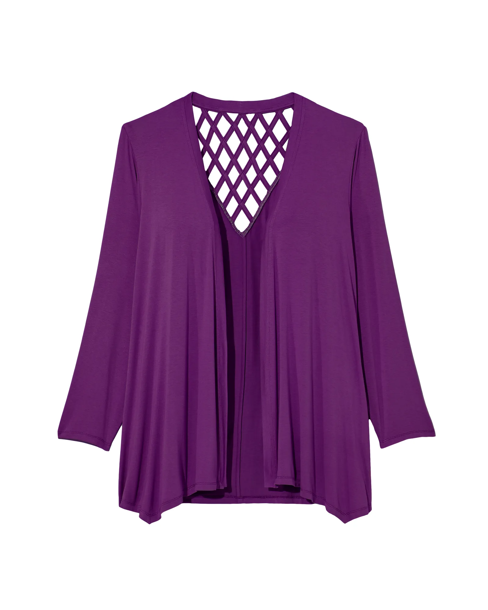 Jessica Long Sleeve Cage Back Cardigan | Purple