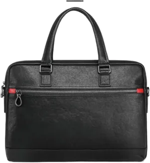 JSEIAJB Men's Handbag Leather Business Casual Layer Cowhide Diagonal Cross Leather Briefcase Male