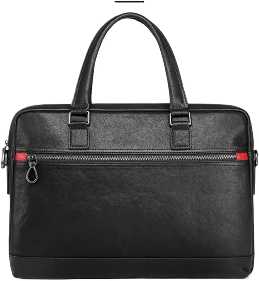 JSEIAJB Men's Handbag Leather Business Casual Layer Cowhide Diagonal Cross Leather Briefcase Male