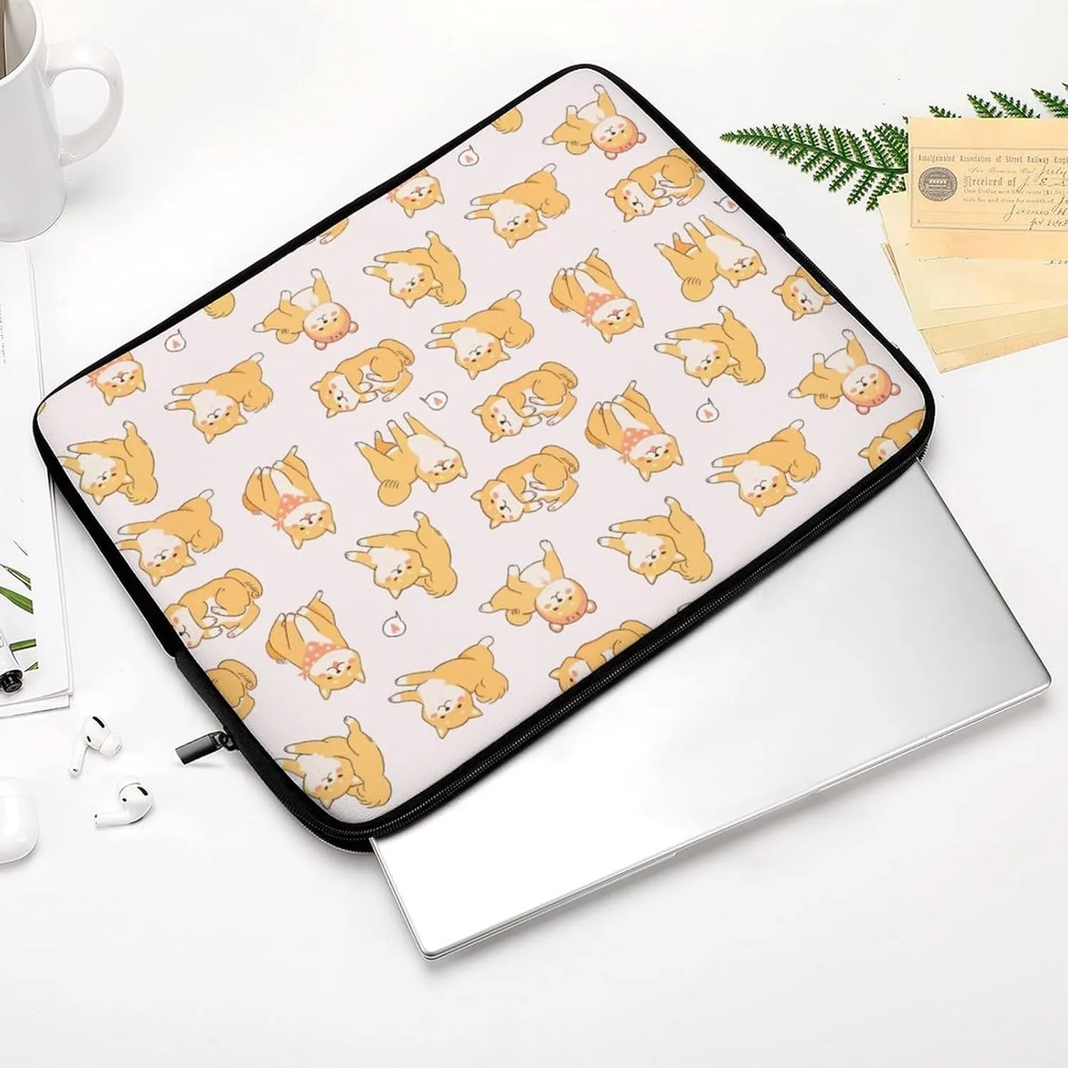 Kawaii Shiba Inu Dogs Personalized Laptop Bag Business Casual Laptop Case Slim Computer Bag Briefcase