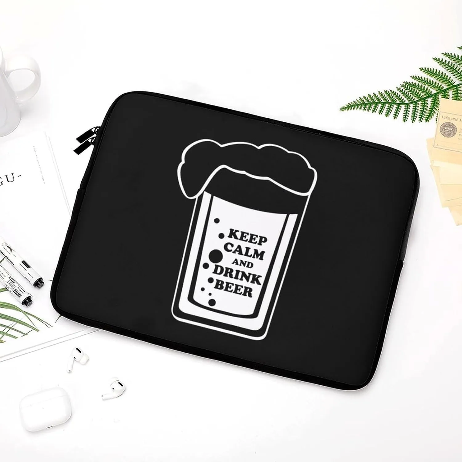 Keep Calm And Drink Beer Personalized Laptop Bag Business Casual Laptop Case Slim Computer Bag Briefcase