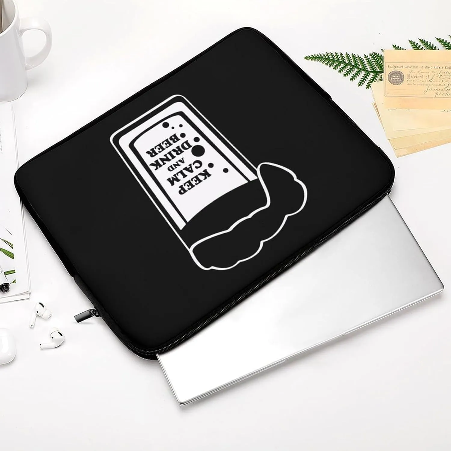 Keep Calm And Drink Beer Personalized Laptop Bag Business Casual Laptop Case Slim Computer Bag Briefcase