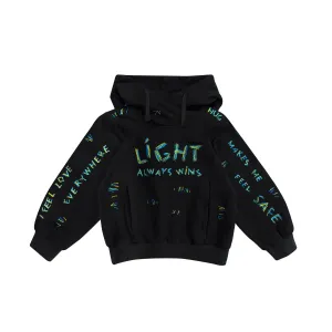 Kids "Light Always Wins" Hoodie | Black