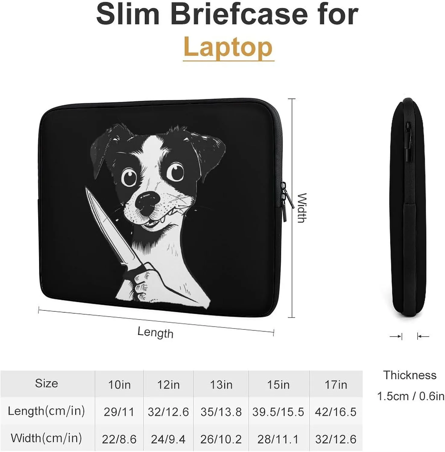 Knife Dog Killer Personalized Laptop Bag Business Casual Laptop Cases Slim Computer Bag Briefcase