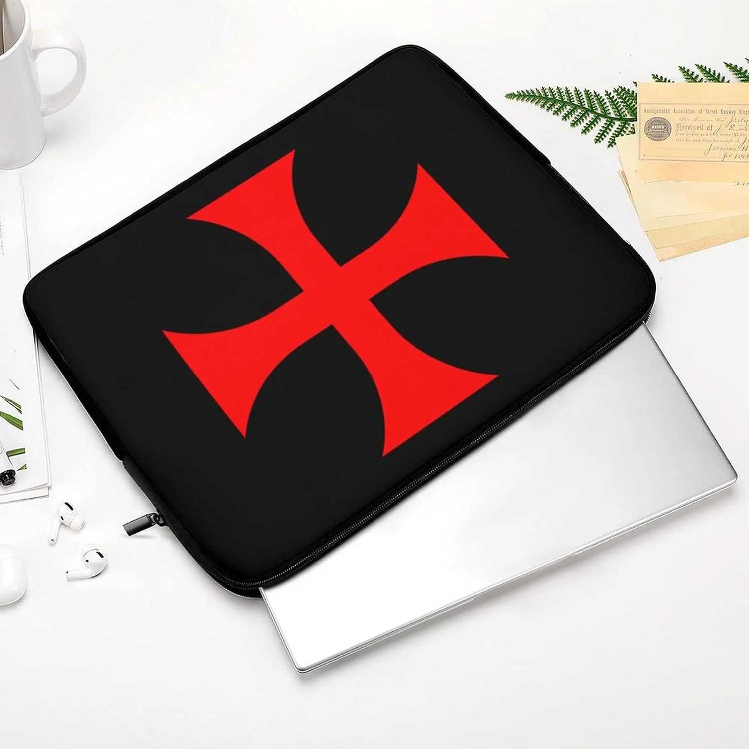Knight Templar Logo Personalized Laptop Bag Business Casual Laptop Cases Slim Computer Bag Briefcase