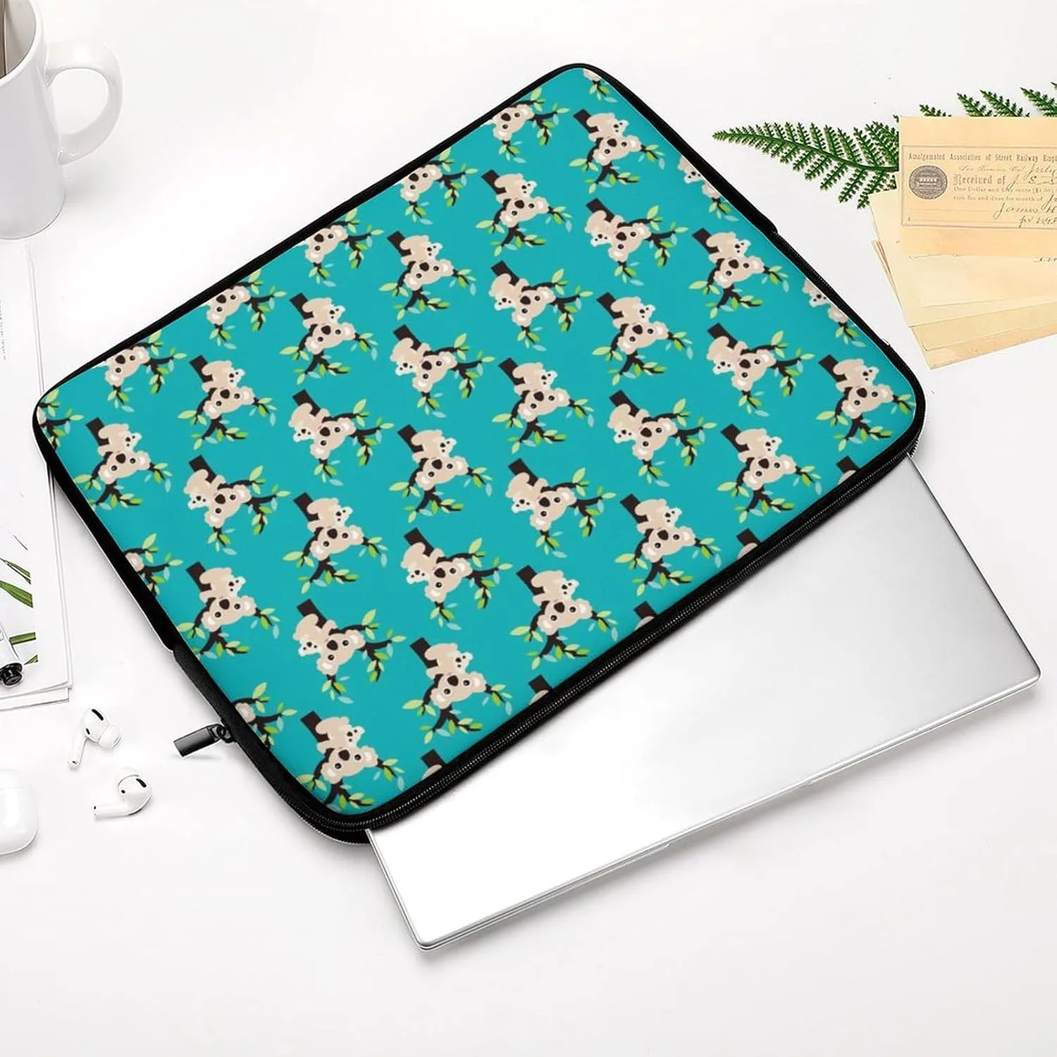 Koala Bear Eucalyptus Tree Personalized Laptop Bag Business Casual Laptop Case Slim Computer Bag Briefcase