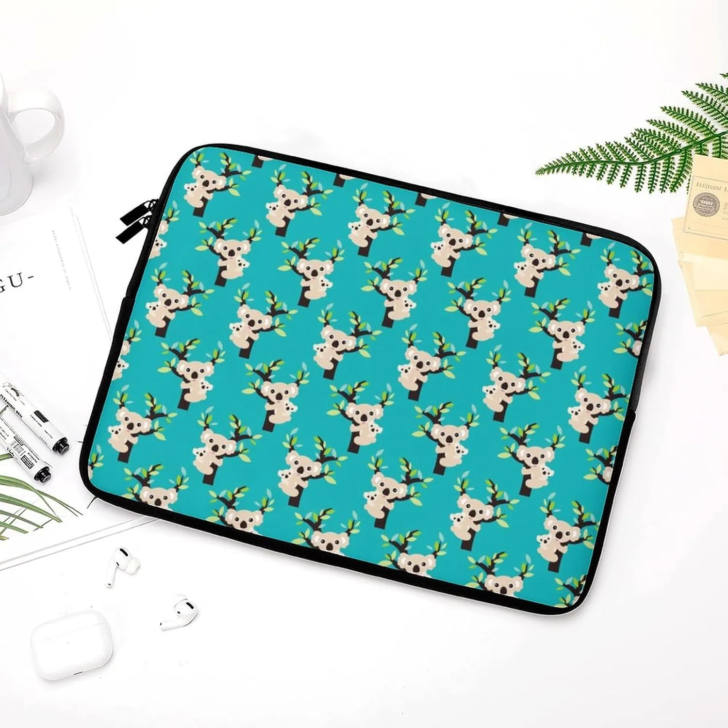 Koala Bear Eucalyptus Tree Personalized Laptop Bag Business Casual Laptop Case Slim Computer Bag Briefcase