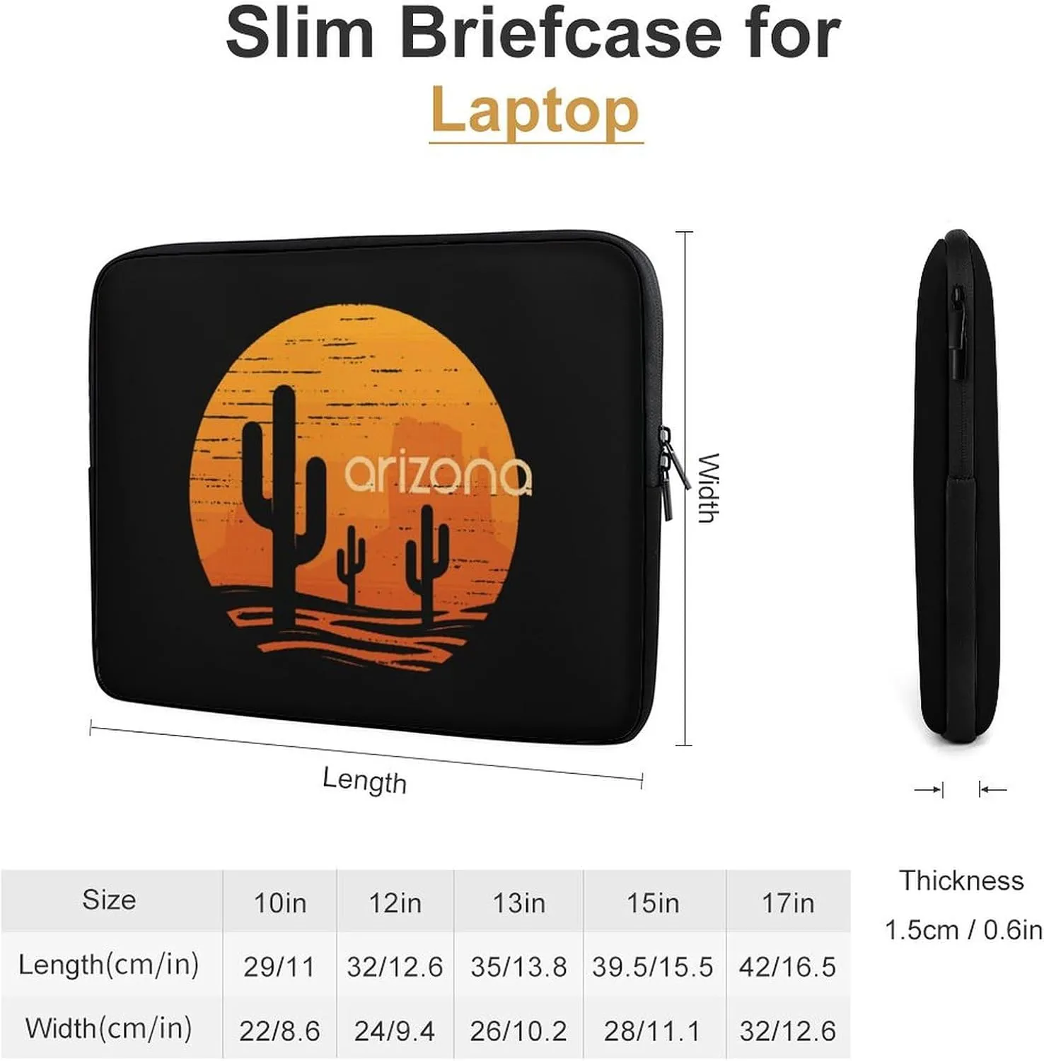 Landscapes of Arizona Personalized Laptop Bag Business Casual Laptop Case Slim Computer Bag Briefcase