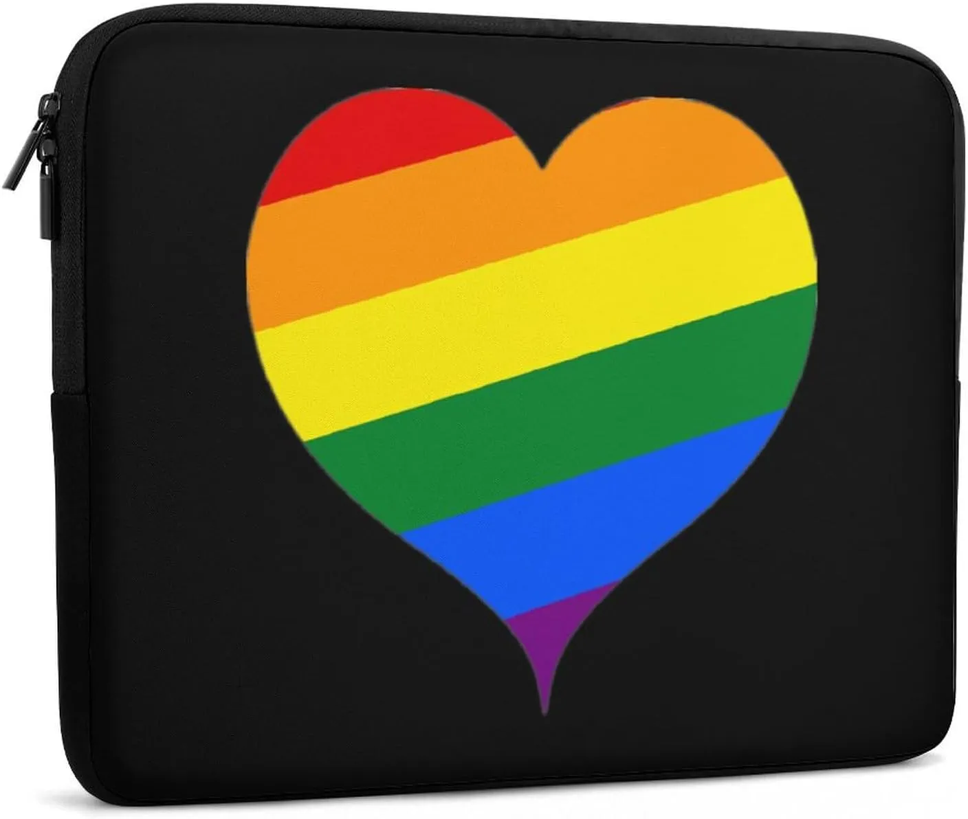 LGBT Proud Rainbow Heart Personalized Laptop Bag Business Casual Laptop Cases Slim Computer Bag Briefcase
