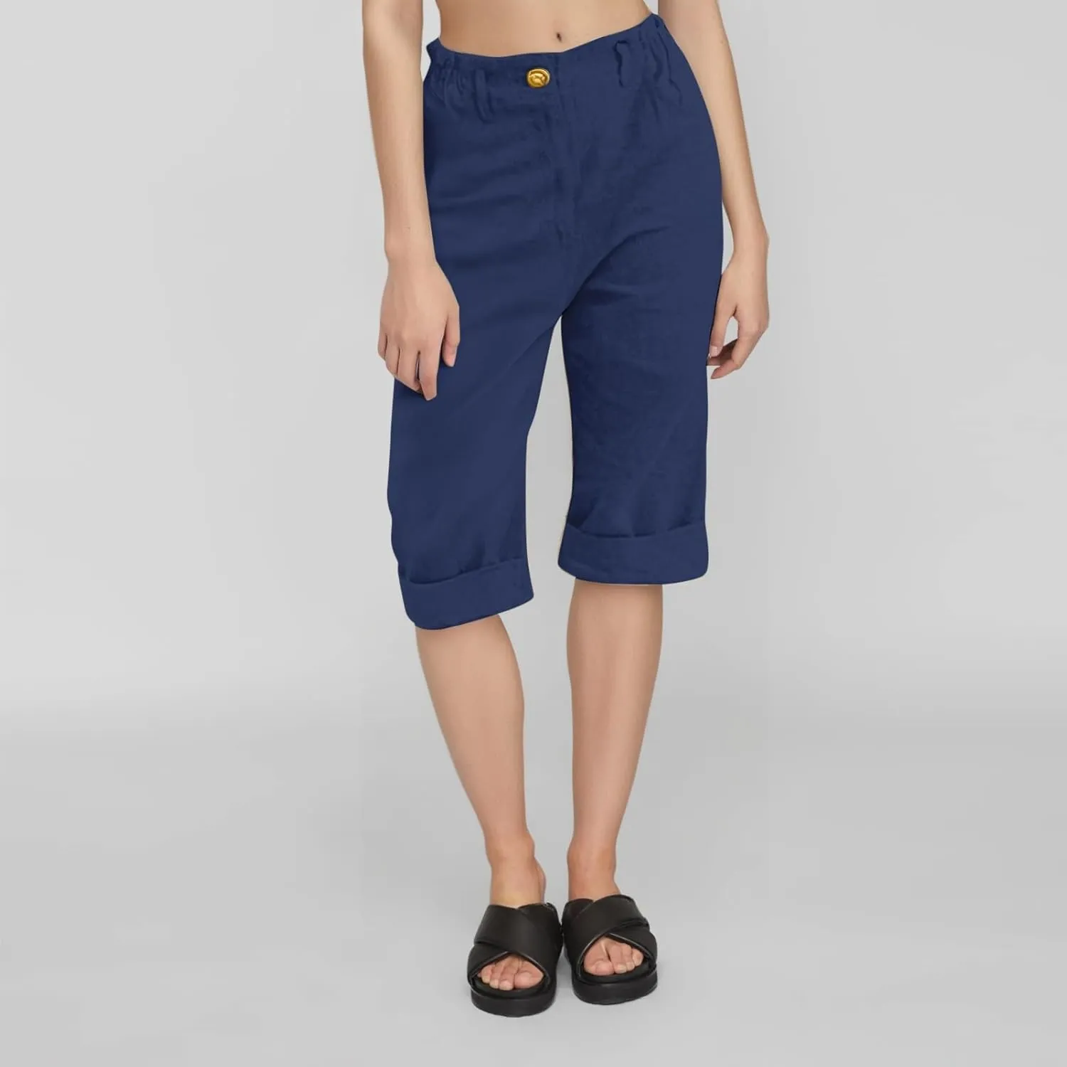 Linen Palazzo Pants for Women Relaxed Fit Straight Leg Trousers Summer Beach Travel Vacation 2025 Ladies Capris Pants