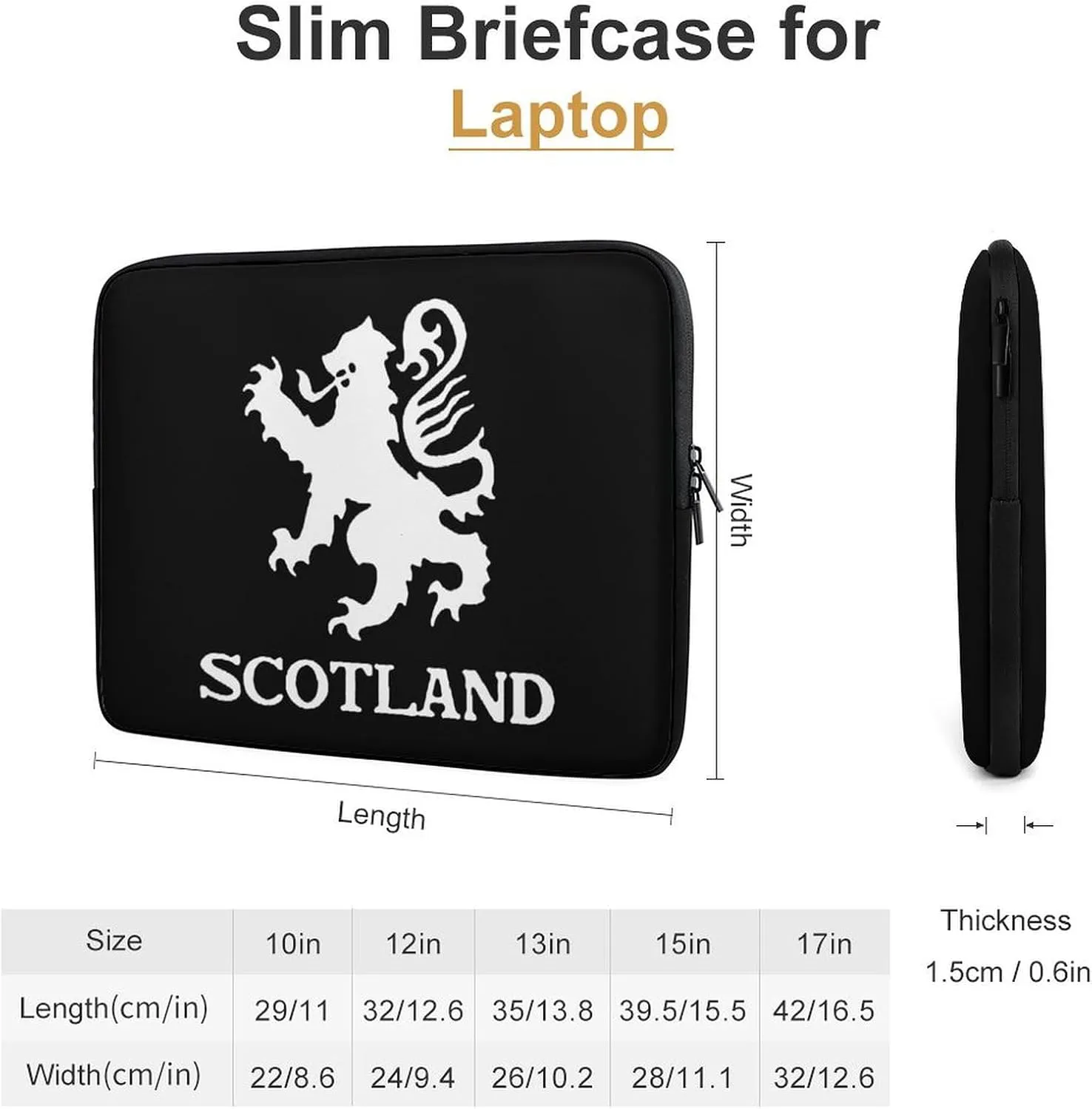 Lion Rampant Scotland Scottish Personalized Laptop Bag Business Casual Laptop Case Slim Computer Bag Briefcase